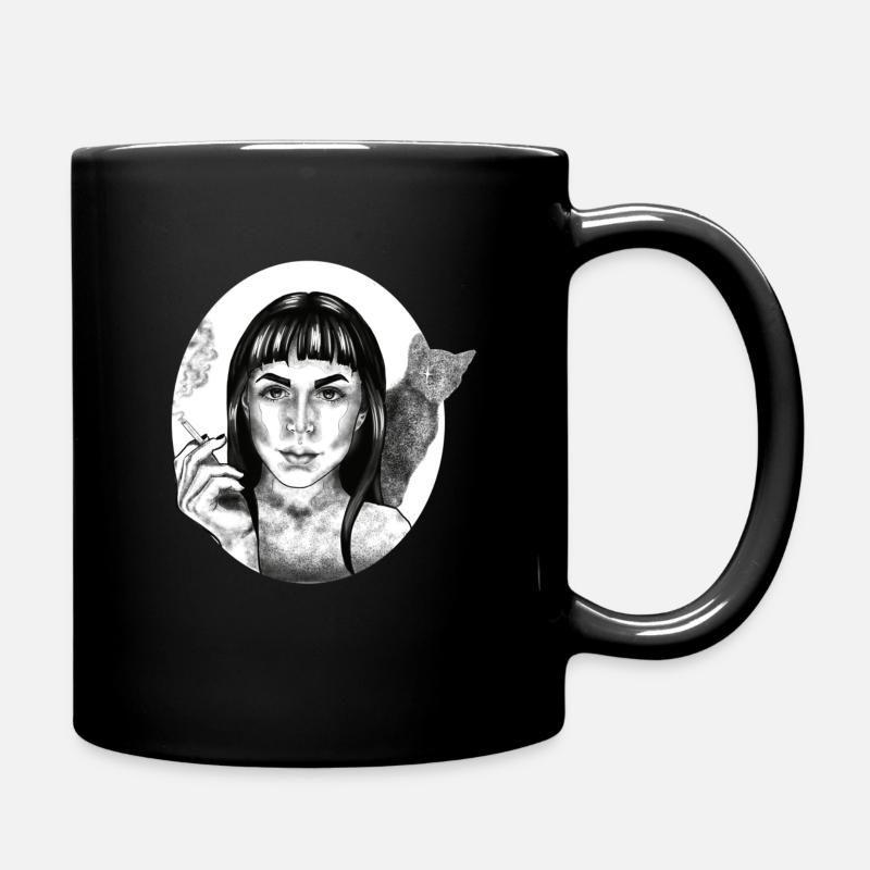 Schattenkatze - Tasse einfarbig - Schwarz