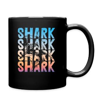 Vintage Shark Summer | Shark Lovers - Full Colour Mug - black - Right