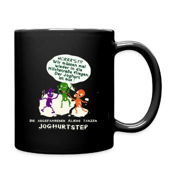 Aliens tanzen Joghurtstep - Tasse einfarbig - Schwarz - Rechts