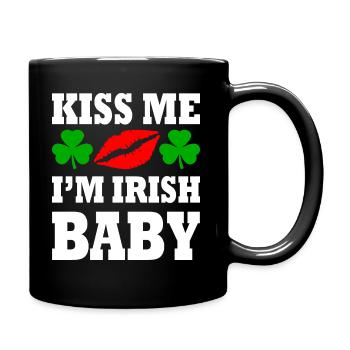 kiss me im irish baby - Mug uni - noir - Droite