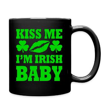 kiss me im irish baby - Mug uni - noir - Droite