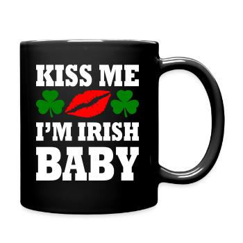 kiss me im irish baby - Mug uni - noir - Droite