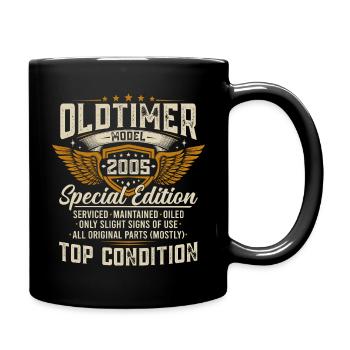 Oldtimer 2005 Jahrgang geboren Geburtstag Geschenk - Tasse einfarbig - Schwarz - Rechts
