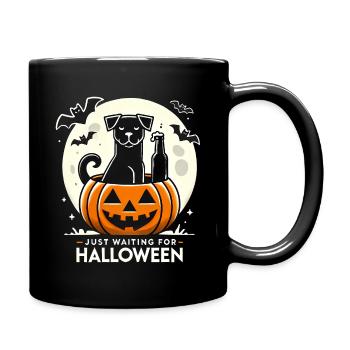 En attendant l’Halloween - Mug uni - noir - Droite