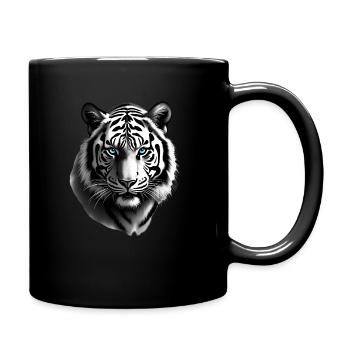 Tigre aux yeux bleus Motif animal Art Tigre - Mug uni - noir - Droite