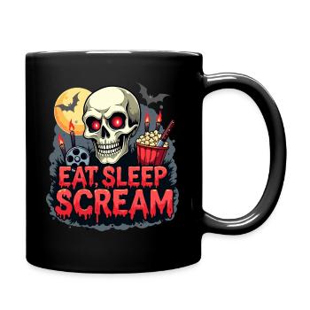 Eat, Sleep, Scream: For Horror Fans - Full Colour Mug - black - Right