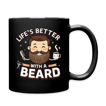 La vie est meilleure avec une barbe - Fier porteur de barbe - Mug uni - noir - Droite