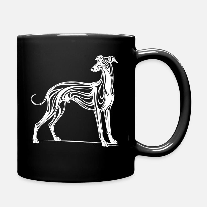 Windhund Greyhound - Tasse einfarbig - Schwarz