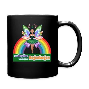 Regenbogen-Fee - Tasse einfarbig - Schwarz - Rechts