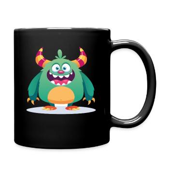Monster-Welt zum Entdecken - Tasse einfarbig - Schwarz - Rechts