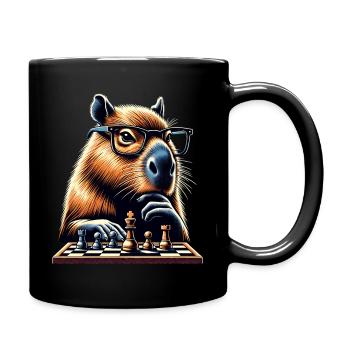 Capybara Chess Player Humor - Full Colour Mug - black - Right