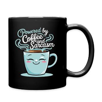 Powered by Coffee and Sarcasm - Full Colour Mug - black - Right