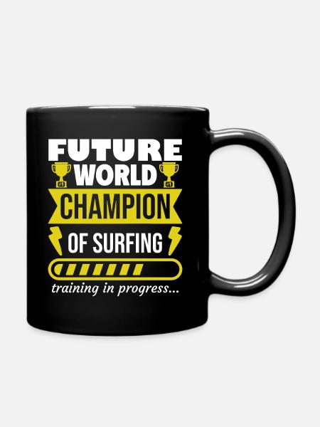 Futur champion du monde de surf,Sports,Cadeau - Mug uni - noir