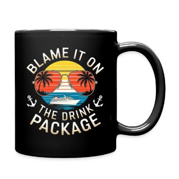 Humor Drinks Cruise Vacation - Full Colour Mug - black - Right