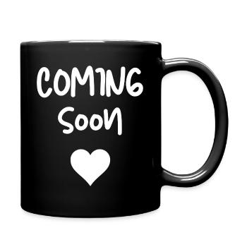 Coming Soon Heart - Full Colour Mug - black - Right