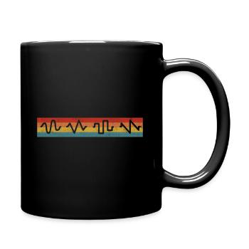 Synthesizer Audio Wellenform Synth Rave Analog - Tasse einfarbig - Schwarz - Rechts