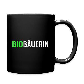Biobäuerin Bio Landwirtin Biobauernhof biologisch - Tasse einfarbig - Schwarz - Rechts