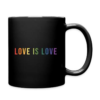 LGBT love is love symbol - Full Colour Mug - black - Right