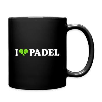 Ich liebe Padel - Tasse einfarbig - Schwarz - Rechts
