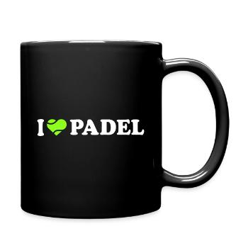 Ich liebe Padel - Tasse einfarbig - Schwarz - Rechts
