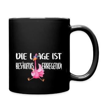 Die Lage ist besäufniserregend - Tasse einfarbig - Schwarz - Rechts
