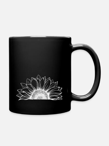 Sonnenblumen - Tasse einfarbig - Schwarz