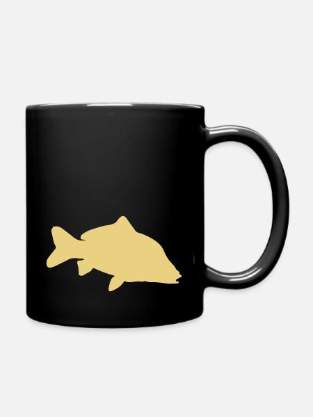 Miroir - carpe - cadeau de pêche, pêche, poisson - Mug uni - noir