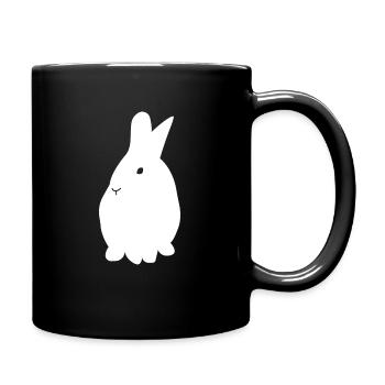 Hase - Häschen - Tasse einfarbig - Schwarz - Rechts