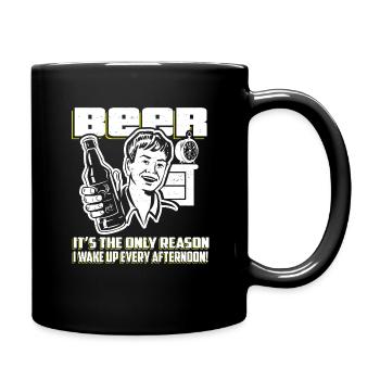 Beer Wakes Me Up Afternoon Gift - Full Colour Mug - black - Right