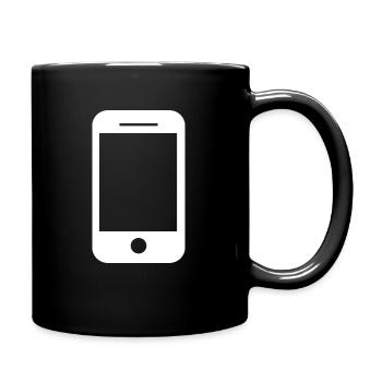 Mobile phone icon gift idea - Full Colour Mug - black - Right