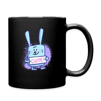 Lapin mignon - Mug uni - noir - Droite