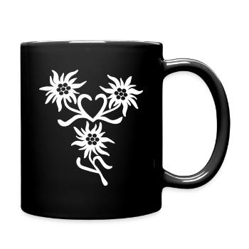 Edelweiß - Tasse einfarbig - Schwarz - Rechts