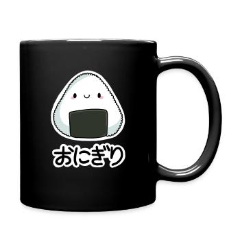 Onigiri + Japanese characters - Full Colour Mug - black - Right