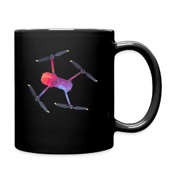 Drohne - Drone - Tasse einfarbig - Schwarz - Rechts