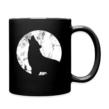 Wolf Mond - Tasse einfarbig - Schwarz - Rechts