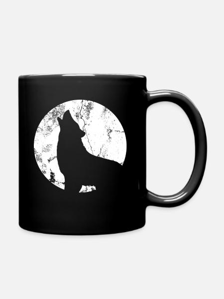 Wolf Mond - Tasse einfarbig - Schwarz