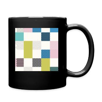 Abstrakte Kunst Quadrate - Tasse einfarbig - Schwarz - Rechts