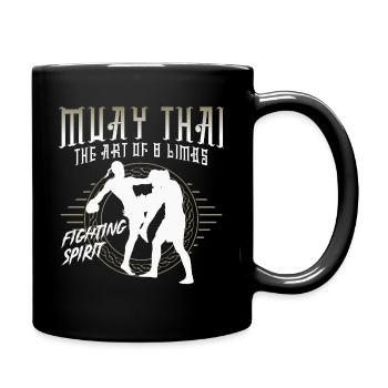 Muay Thai Fighting Spirit Kämpfer Geschenk - Tasse einfarbig - Schwarz - Rechts