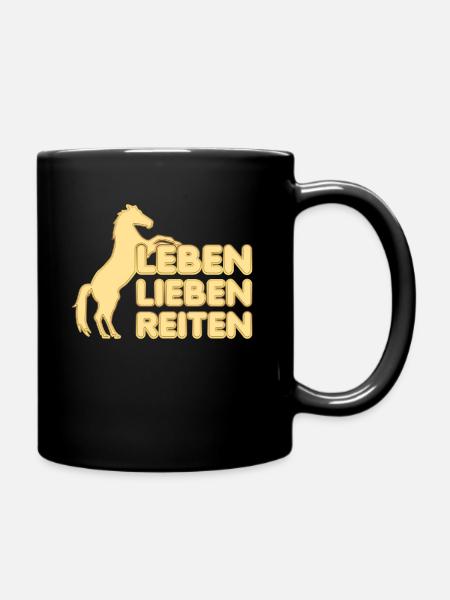 Pferd Bild Pferdekutsche Pferdedecke Pferdemist - Tasse einfarbig - Schwarz