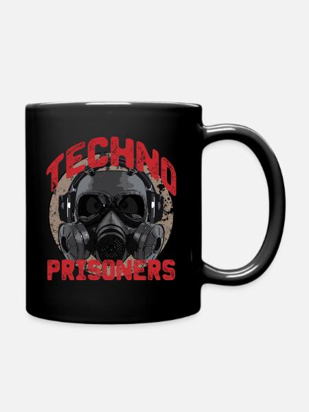 Hard Dark Acid Techno - Gasmasken-Kopfhörer - Tasse einfarbig - Schwarz