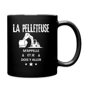 pelleteuse chantier travaux public cadeau humour - Mug uni - noir - Droite