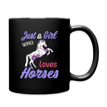 Juste une fille qui aime les chevaux - Mug uni - noir - Droite