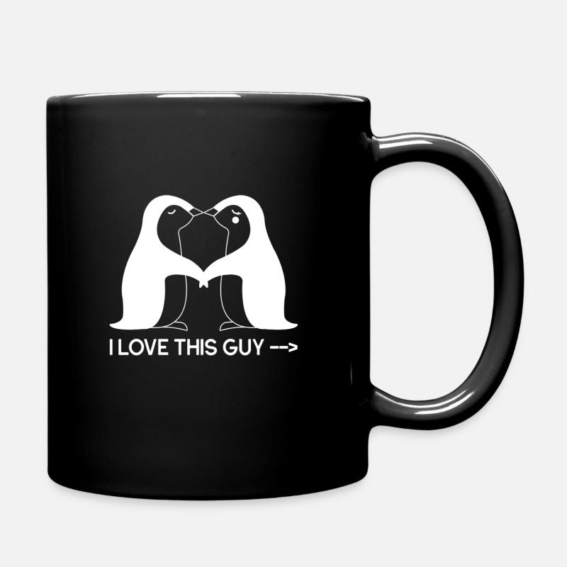 Two cute penguins who love each other. - Full Colour Mug - black
