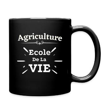 ecole de la vie agriculture, citation cool - Mug uni - noir - Droite