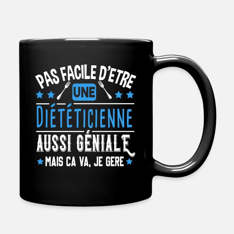 Diététicienne Cadeau Métier Diététique Nutrition - Mug uni - noir
