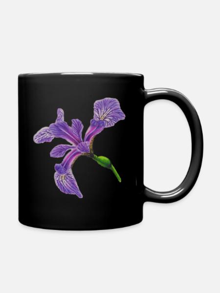 Schwertlilie - Iris - Tasse einfarbig - Schwarz