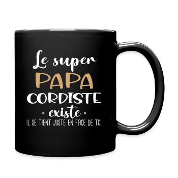Cordiste papa. Métier. Cadeau homme humour corde - Mug uni - noir - Droite