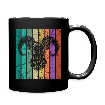 Aries Zodiac Birthday March April - Full Colour Mug - black - Right