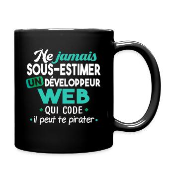 Informaticien homme. Cadeau humour. Informatique - Mug uni - noir - Droite