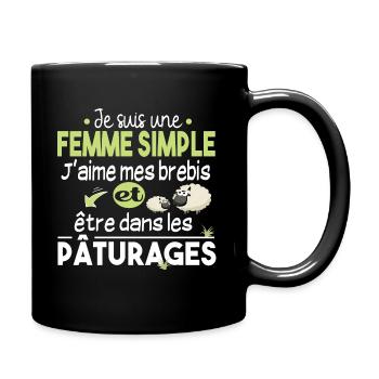 Brebis Mouton Laine Agneau Cadeau Ferme Agricole - Mug uni - noir - Droite